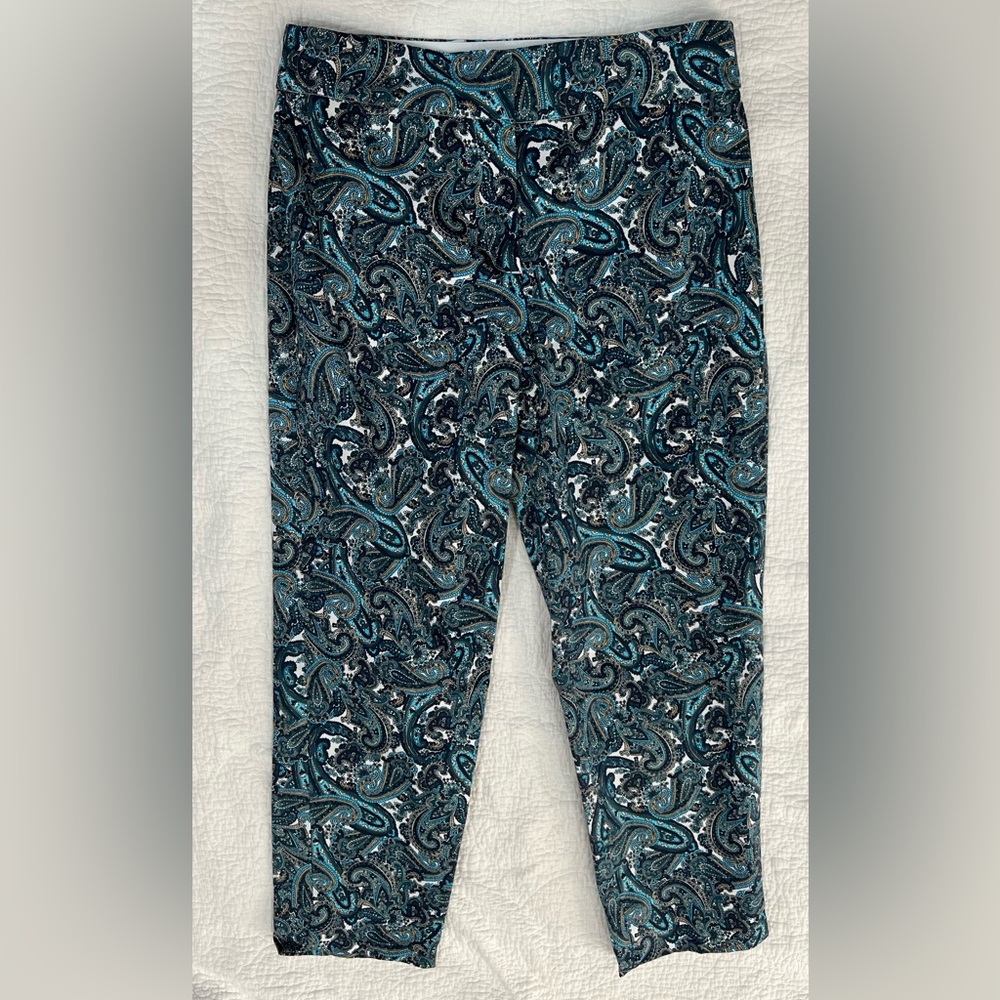 Michael Kors paisley flat front pants size 6